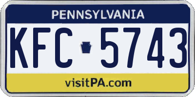 PA license plate KFC5743