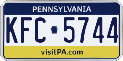 PA license plate KFC5744