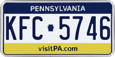 PA license plate KFC5746