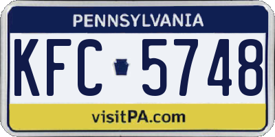 PA license plate KFC5748