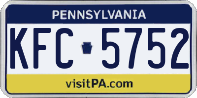 PA license plate KFC5752