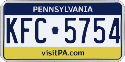 PA license plate KFC5754