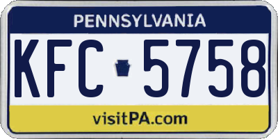 PA license plate KFC5758