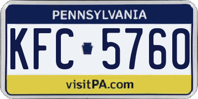PA license plate KFC5760