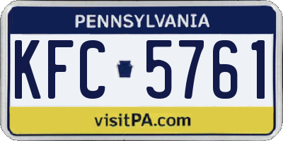 PA license plate KFC5761