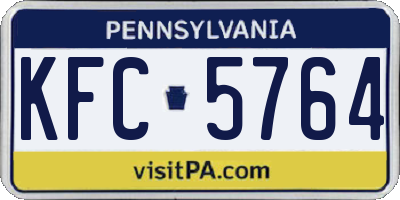 PA license plate KFC5764