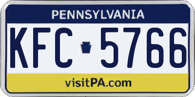 PA license plate KFC5766