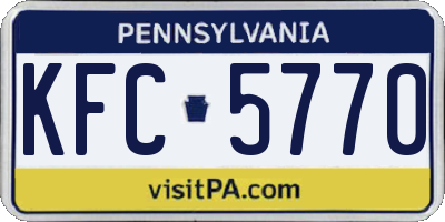 PA license plate KFC5770