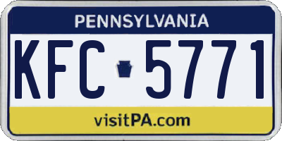 PA license plate KFC5771
