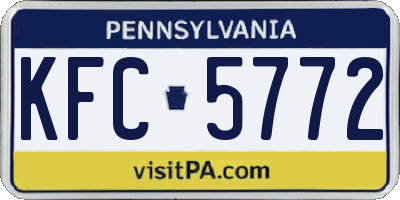 PA license plate KFC5772