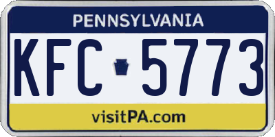 PA license plate KFC5773