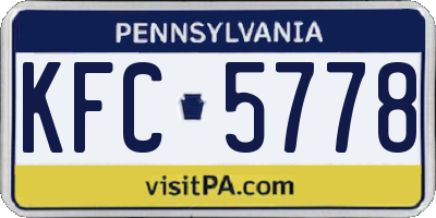 PA license plate KFC5778