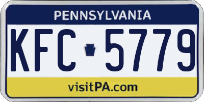 PA license plate KFC5779