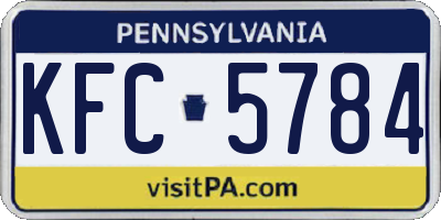 PA license plate KFC5784