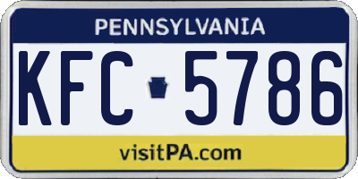 PA license plate KFC5786