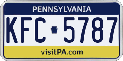 PA license plate KFC5787