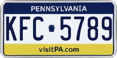 PA license plate KFC5789
