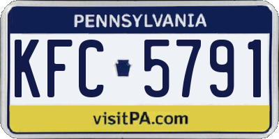 PA license plate KFC5791