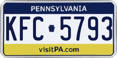 PA license plate KFC5793
