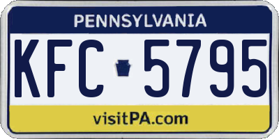 PA license plate KFC5795