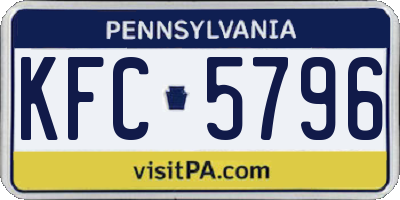 PA license plate KFC5796