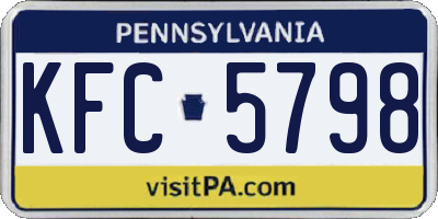 PA license plate KFC5798