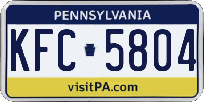 PA license plate KFC5804