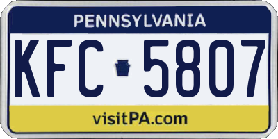 PA license plate KFC5807