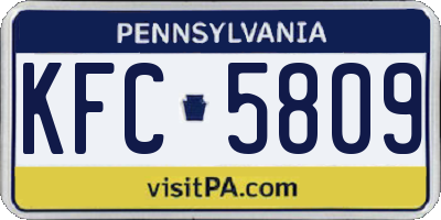 PA license plate KFC5809