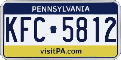 PA license plate KFC5812