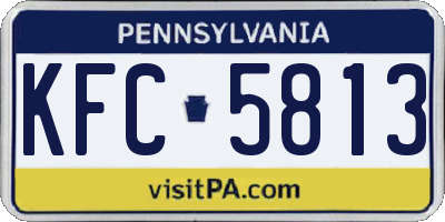 PA license plate KFC5813