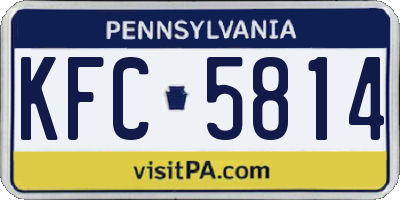 PA license plate KFC5814