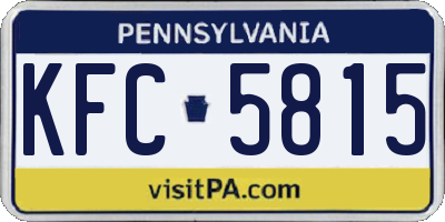 PA license plate KFC5815