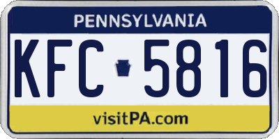 PA license plate KFC5816