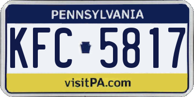 PA license plate KFC5817