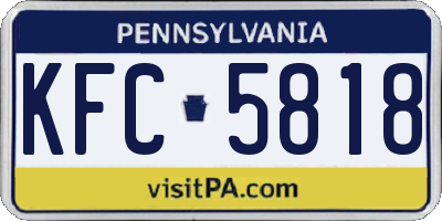 PA license plate KFC5818