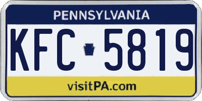 PA license plate KFC5819