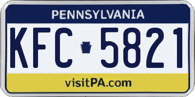PA license plate KFC5821