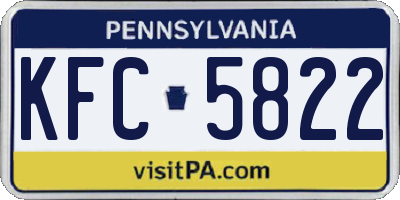 PA license plate KFC5822