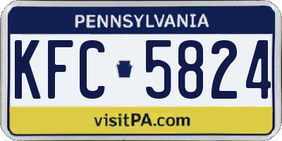 PA license plate KFC5824