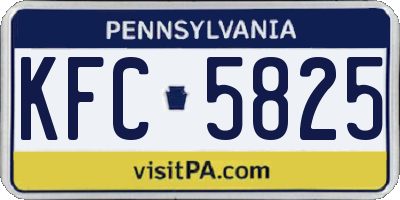 PA license plate KFC5825