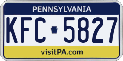 PA license plate KFC5827