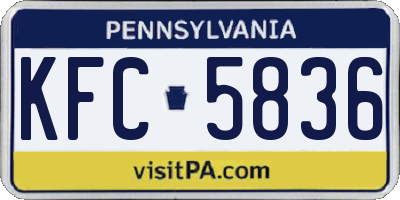 PA license plate KFC5836