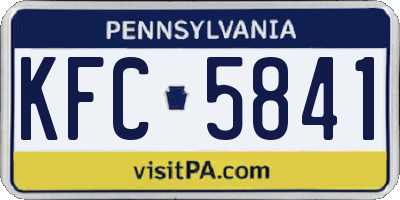 PA license plate KFC5841