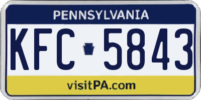 PA license plate KFC5843