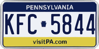 PA license plate KFC5844