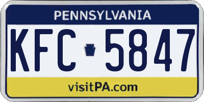 PA license plate KFC5847