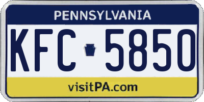 PA license plate KFC5850