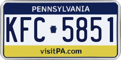 PA license plate KFC5851