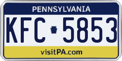 PA license plate KFC5853